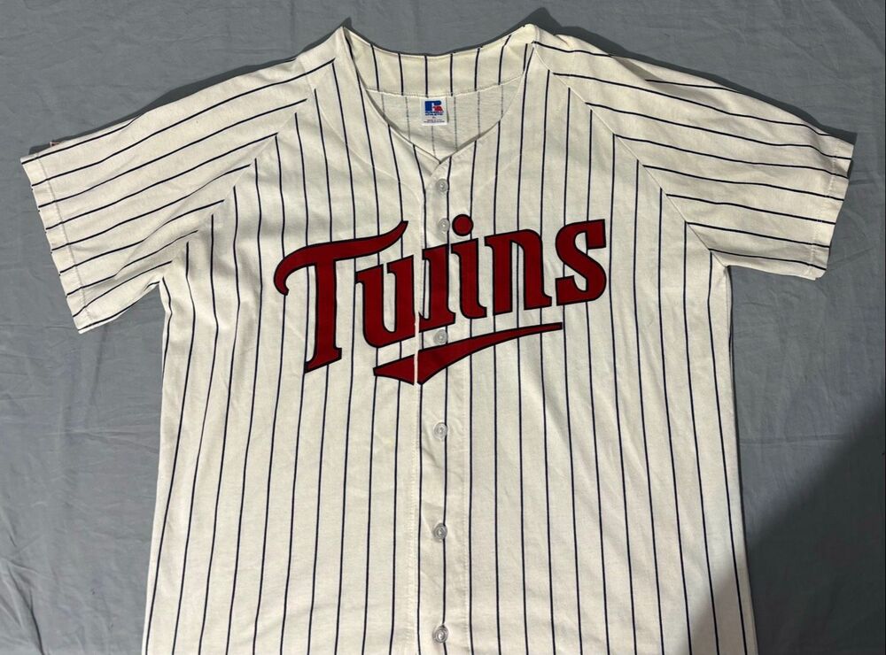 Minnesota Twins Vintage Russell Athletic Jersey Mens XL White 90s